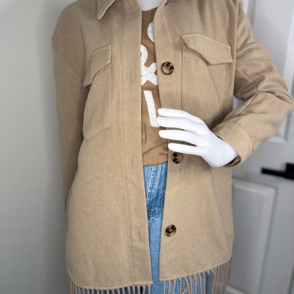 Laundry By Shelli Segal Tan Utility Jacket Lightweight Casual - Picture 4 of 13